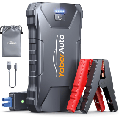 YaberAuto YA80 Jumpstarter Powerpack, 13800 mAh Draagbare Autoaccu-Booster voor Diesels tot 5,5L of Benzinemotoren tot 7L, Jumpstarter Powerbank met