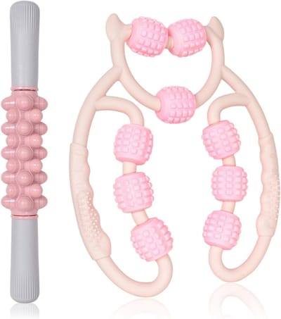 Massage Roller voor Diepe Weefselmassage met 9 Wielen en Handvat - Ideaal voor Benen, Voeten en Nek