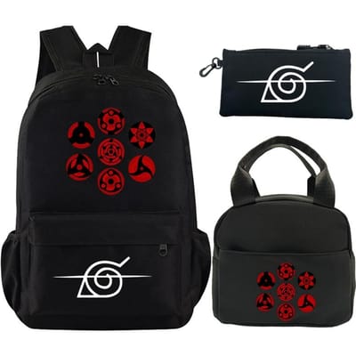 3 stuks/set Anime Naruto bedrukte rugzak boekentas met lunchtas etui tiener kinderen meisje jongen schooltas rugzak