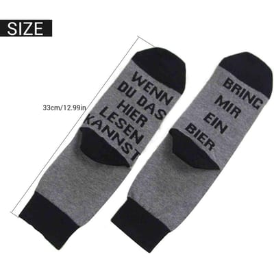 1 Paar BRING MIR EIN BIER I LOVE U Sokken Nieuwigheid Katoenen Sokken Grappige Sokken black