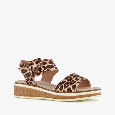 Natuform dames sandalen met panterprint beige bruin - Maat 36 - Uitneembare zool