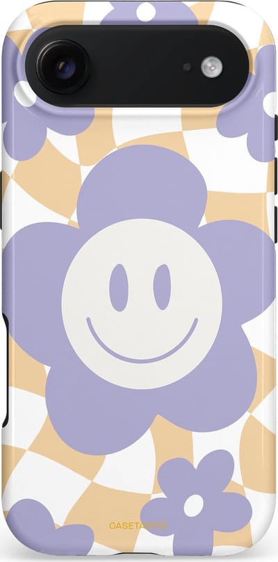 Casetastic hoesje geschikt voor Apple iPhone Air - MagSafe - Dubbellaagse bescherming - Madeliefjes magie - Fashion Case - Wit Zand Lavendel