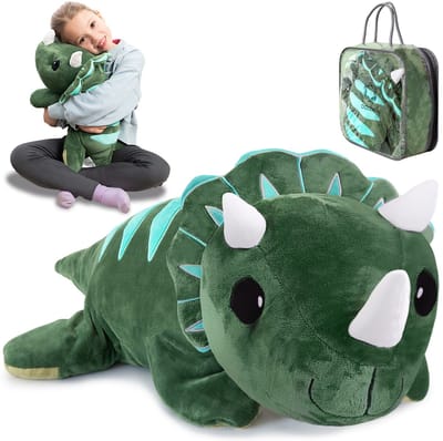 Verzwaringsknuffel Dino 2,3 KG - Weighted Stuffed Animal - Dinosaurus Verzwaringsknuffel Volwassenen -Verzwarings Knuffel - Antistress Knuffel - Verzwaringsknuffel Kind Therapeutisch Speelgoed, Machinewasbaar - Ideaal voor Stressverlichting en Focus