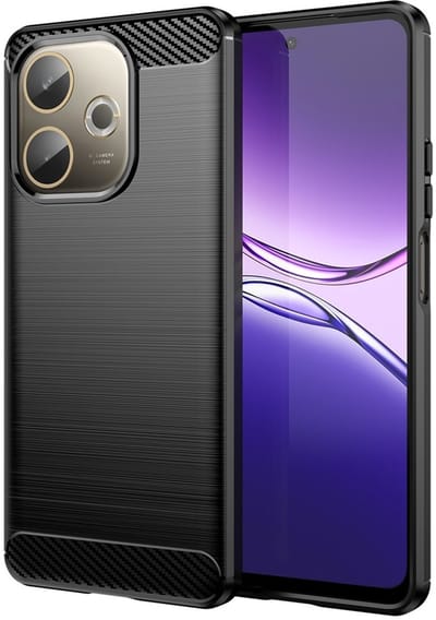 Telestore - Silicone TPU gel brushed zwart hoesje - telefoonhoesje geschikt voor Oppo A5 Pro 5G