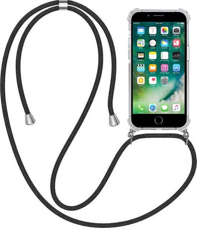 Telefoonhoesje Geschikt voor iPhone 7/8 met Koord en Stootrand - TPU Backcover Shockproof met Lanyard - Smartphonica geschikt voor Apple iPhone 7;Apple iPhone 8