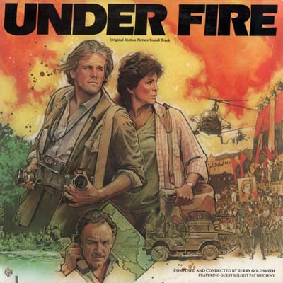 LP Plaat OST JERRY GOLDSMITH Under Fire 123965 WARNER BROS 1983 US Soundtracks Musicals Gebruikt brown