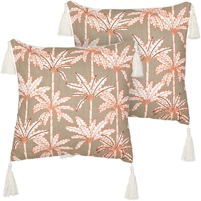 MELOBESIA - Sierkussen set van 2 - Meerkleurig - 45 x 45 cm - Katoen