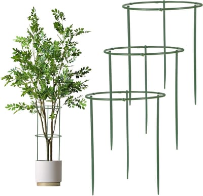 3-delige Plantsteun Set, Halve Plantsteunen, Stapelbare 3-laagse Tuinondersteuning voor Tomaten, Monstera en Klimplanten