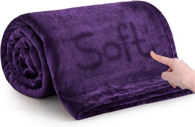 Luxe Fleece Deken Paars - Zacht, Warm & Pluizig - Bank en Beddengoed (230x270cm)