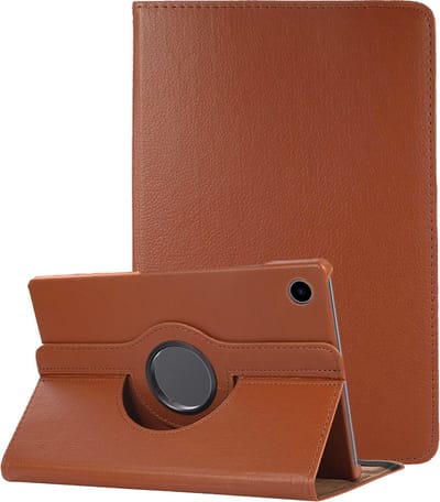Hoesje - Geschikt voor Samsung Galaxy Tab A11 Plus - 360 Graden Draaibare Hard Cover Case - Tablet Hoes Draaibaar - Bruin