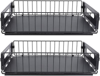 Uittrekbare Kastorganizer - Laden Systeem - Keuken Opbergen - 8 Verplaatsbare Verdelers - 39x27x9 cm - Zwart