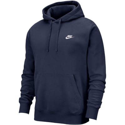 Nike Unisex Volwassen Sportkleding Club Hoodie (Middernacht Marine/Wit)