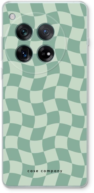 Case Company® - Hoesje geschikt voor OnePlus 12r hoesje - Grid Groen - Soft Cover Telefoonhoesje - Bescherming aan alle Kanten en Schermrand
