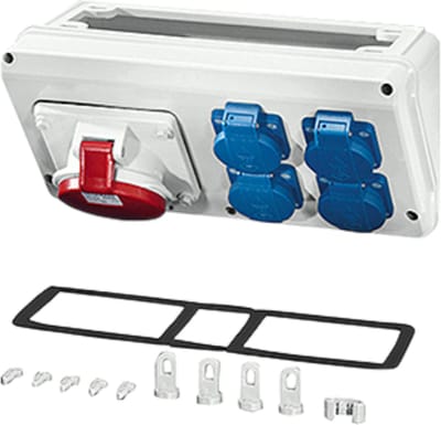 Hensel CB 17 connection box 1x32A 5-polig 4x16A 2-polig 300x150x170mm (BxHxD)