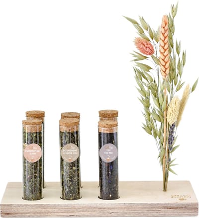 Het Theeplankje Gelukswens - theeplank, thee proeverij pakket, thee cadeau, thee pakket, thee geschenk, beterschap cadeau, cadeau set, gift set, brievenbus cadeau