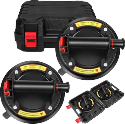 2x Zware Glaszuignap 20 cm - Vacuüm Lifter voor Tegels, Graniet en Voorruit - 100kg Draagvermogen