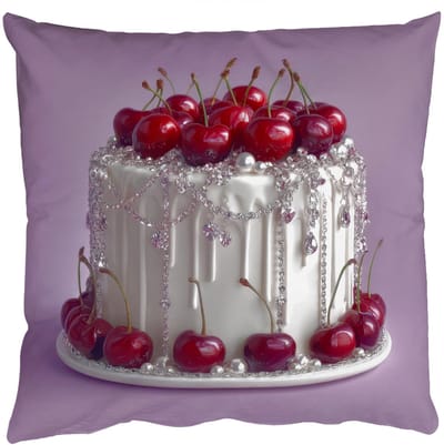 Sierkussens - Kussentjes Woonkamer - 50x50 cm - Taart - Kersen - Juwelen - Rood