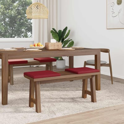 vidaXL - Bankkussen - 4 - st - Kunstleer - Wijnrood - Diepte - 35 - cm