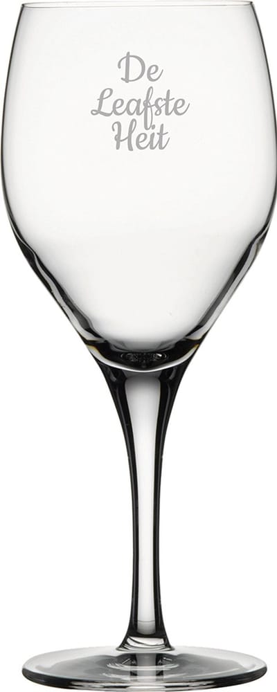 Gegraveerde witte wijnglas 34cl De Leafste Heit