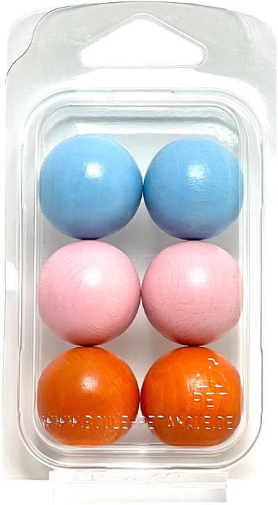 Boulemaus - Jeu de Boules - FM-4 - 6 Buts - kleuren: 2 x lichtblauw - 2 x rosa - 2 x oranje - 30mm