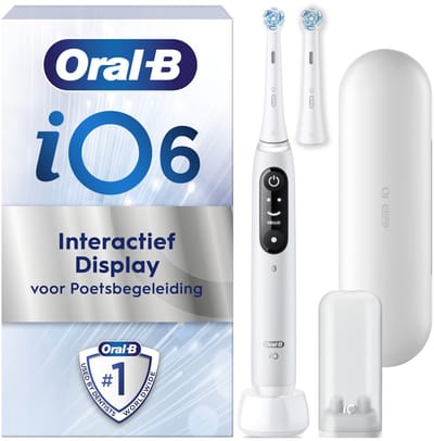 Oral-B iO Series 6 - Magnetische Tandenborstel - Wit - AI technologie - Kleurenscherm - 5 poetsmodi - Bluetooth app