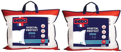 Vente-unique Set van 2 DODO anti-huisstofmijt kussens met natuurlijke pepermunt essentiële olie - 50x70cm - VEGETALIG BESCHERMD