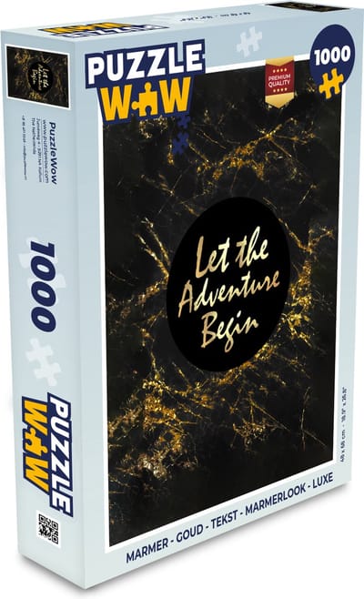 Puzzel Marmer - Goud - Tekst - Marmerlook - Luxe - Legpuzzel - Puzzel 1000 stukjes volwassenen