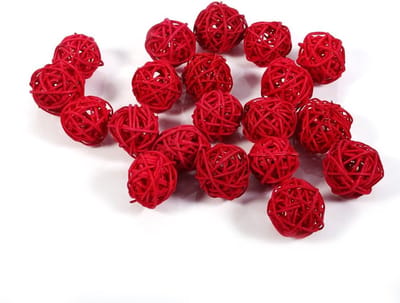 Kleurrijke Rieten Ballen, 20 Stuks in 5 Kleuren voor Feestelijke Tafeldecoratie, Bruiloften en Verjaardagen