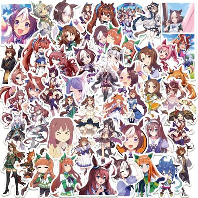 50 stuks Anime Uma Musume Pretty Derby Spel Graffiti Stickers Cartoon Decals Laptop Skateboard Motorfiets Decoratie Sticker gray