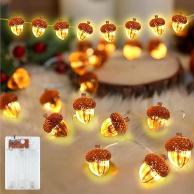 Herfstslinger met Lichtjes - Esdoornblad Slinger - Decoratie Binnen Buiten - 30 Oranje LED Lampjes - 3 Meter - Oranje