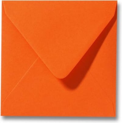 Envelop 14 X 14 Donkeroranje, 60 stuks