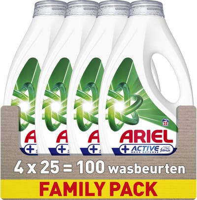Ariel Wasmiddel Vloeibaar +Actieve Geurbescherming - 4 x 25 Wasbeurten