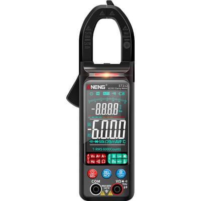 ANENG ST212 Stroomtang Intelligente digitale stroomtangmultimeter 6000 tellingen Slimme AC- en DC-voltmeter zwart