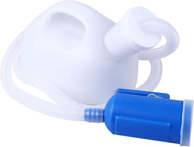 Urinoir voor Mannen - Nachtportie Potje - Ondersteuning bij Mobiliteit - Lekvrije Afdichting - 2000 ML - Blauw