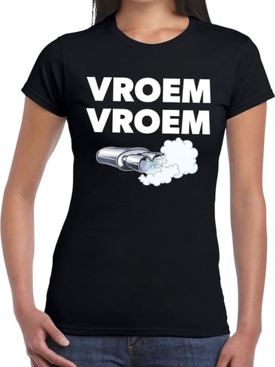 Vroem vroem t-shirt - zwart Achterhoek festival shirt voor dames XS
