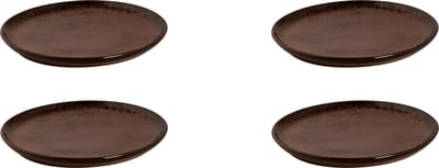 Palmer - Bama Copper - Bord - 4 stuks - ø 21 cm - Koperkleurig - Stoneware - Bordenset