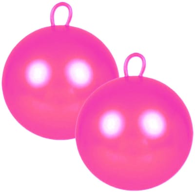 Summer Play skippybal - 2x - roze - 60 cm - pvc - springbal - kinderen - buitenspeelgoed - kinderspeelgoed