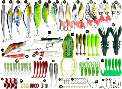 Bovista Visspullen - Viskoffer - Tacklebox - Kunstaas - Vis Accessoires - Hengelsport - Spullen - Roofvis - Karper - Snoek - 122 stuks