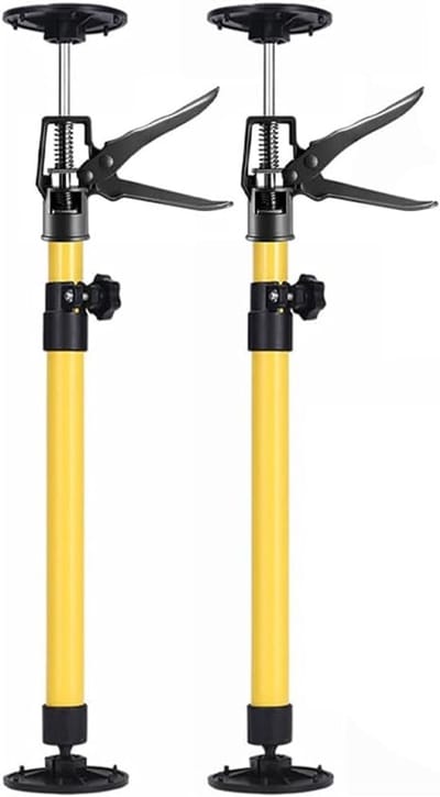 Steunstangen Set - Hulppalen - Gipsplaat Plaatsen - Verstelbaar 30-59cm - 40kg Capaciteit - Geel