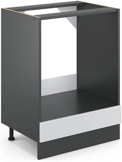 Ovenombouwkast 60 cm Landhuisstijl Wit/Antraciet - Modulaire Keukenunit