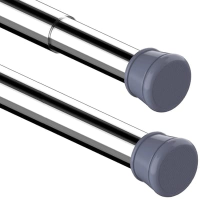 Dailygoody - Douchegordijnroede - Telescooproede - Geen boren nodig - Zilver - Verstelbare roede - Ideaal voor badkamer en raam - 63-85 cm