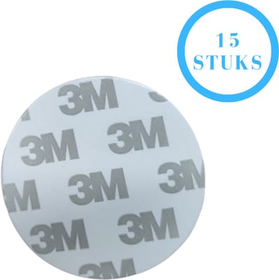 3M Plakstrips Rond - Dubbelzijdig Tape - Plakstrips Dubbelzijdig - 3M Tape - 5 CM - 15 Pack - Lichte Objecten