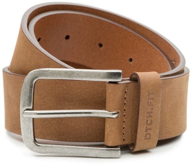 Heren riem Jaxx van 100% echt leer - cognac - 4cm breed - Jeans riem - Nikkelvrije gesp - Riemmaat: 85 cm (Lengte riem: 100 cm)