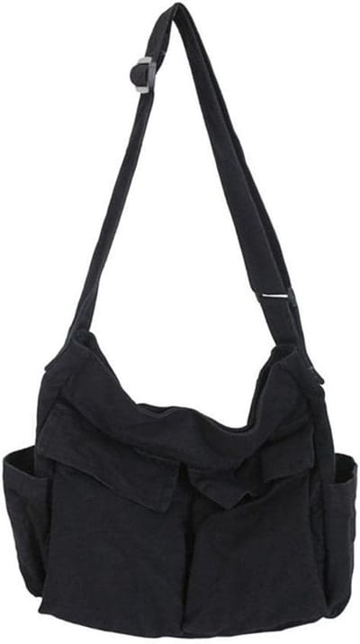 Ruime Hobo Schoudertas van Canvas, Ideaal voor Reizen met Meerdere Vakken en Casual Stijl voor Dames en Heren