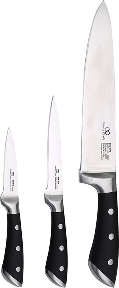 Bergner Infinity Chefs Vita Messenset - Roestvrijstaal- 3 Delig - Koksmes-Utilitymes -Schilmes