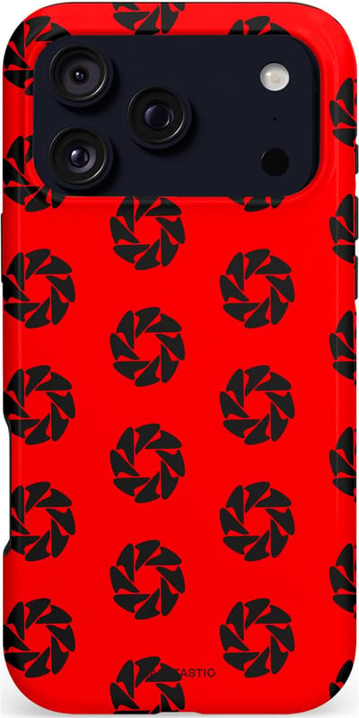 Casetastic hoesje geschikt voor Apple iPhone 17 Pro Max - MagSafe - Dubbellaagse bescherming - Zwarte Sterren op Rood - Fashion Case - Rood Zwart