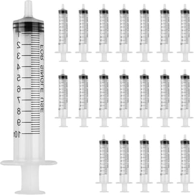 Allecto Plus - Pack van 20 steriele spuiten 10 ml zonder naalden - Precisie toepassingen - Voedsel, parfum en inkt
