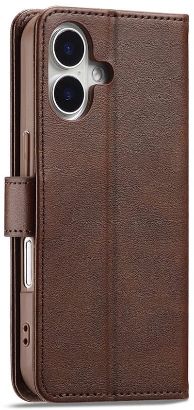 LC.IMEEKE Hoesje - Geschikt voor iPhone 17 Hoesje - LC.IMEEKE Luxe Book Case - Donkerbruin