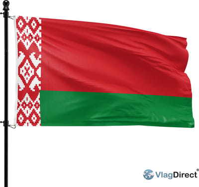 VlagDirect - Wit-Russische vlag - Wit-Rusland vlag - 90 x 150 cm.
