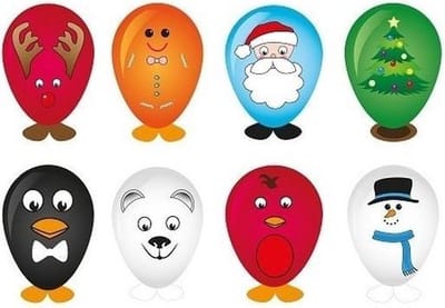 8x Kerst ballonnen versieren 27 cm